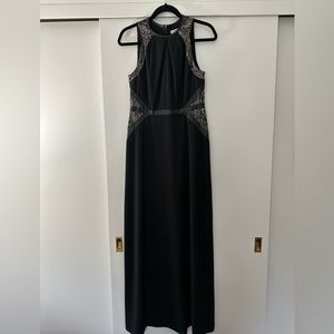 Shoshanna gown with lace and faux leather detail. Worn once